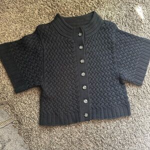 Jones New York Black Short-Sleeve Cardigan